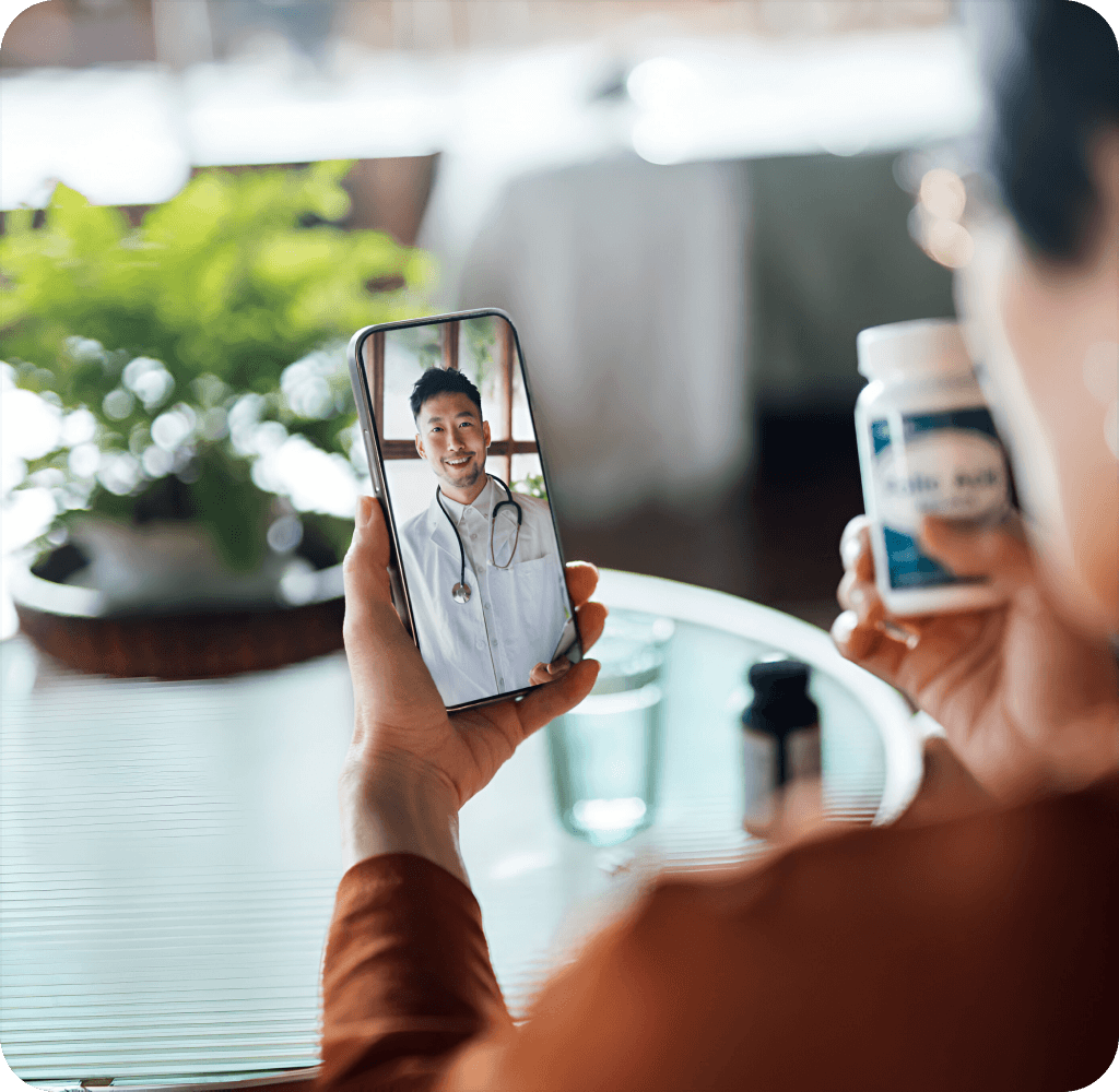 Remote healthcare consultation and patient interaction screen